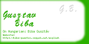 gusztav biba business card